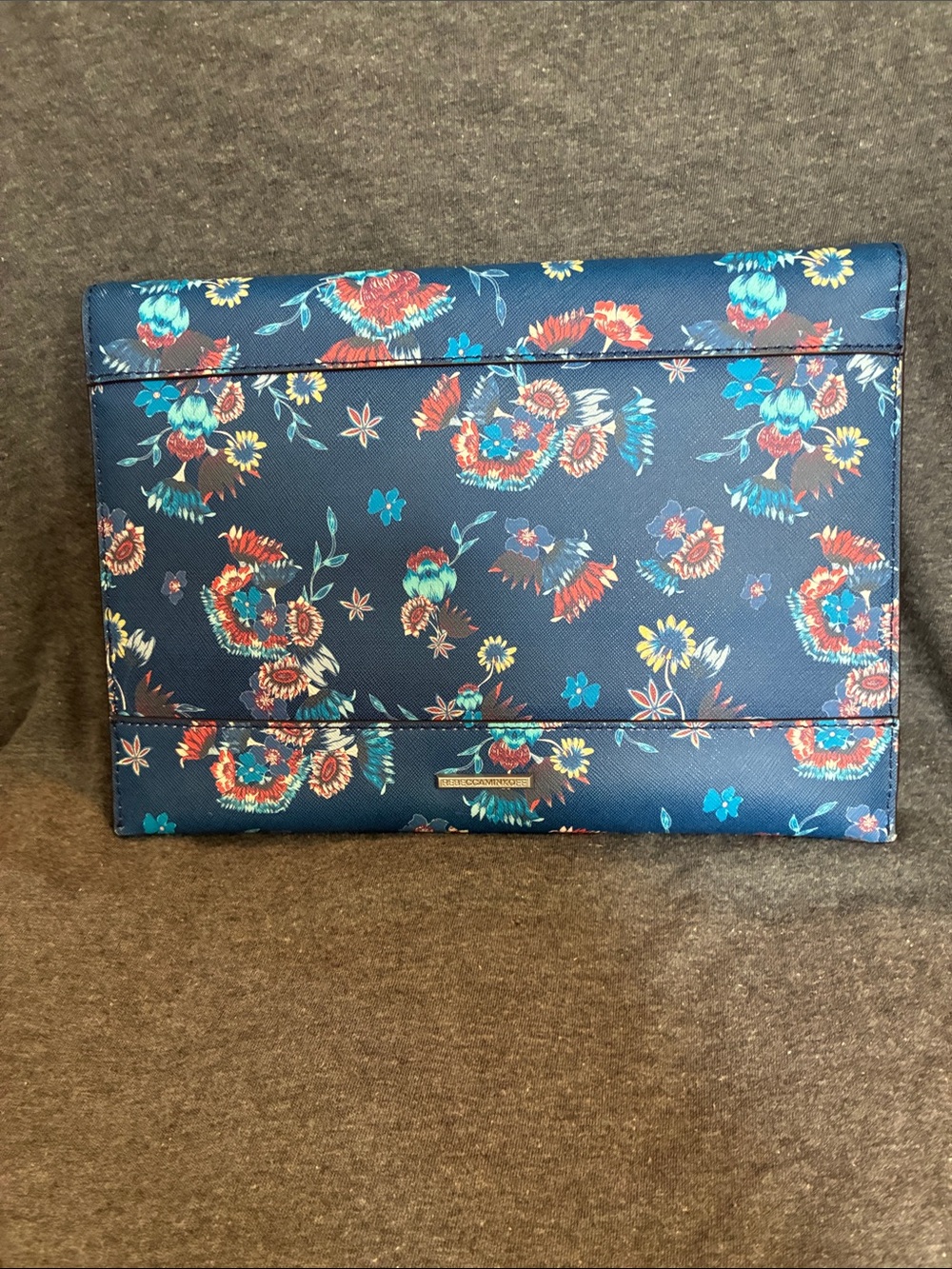 Rebecca Minkoff Navy Floral Envelope Clutch - Picture 3 of 8